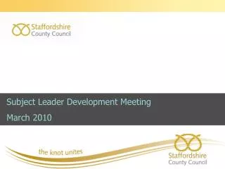 Subject Leader Development Meeting March 2010