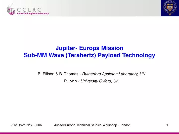 jupiter europa mission sub mm wave terahertz payload technology