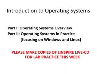 Introduction to Operating Systems