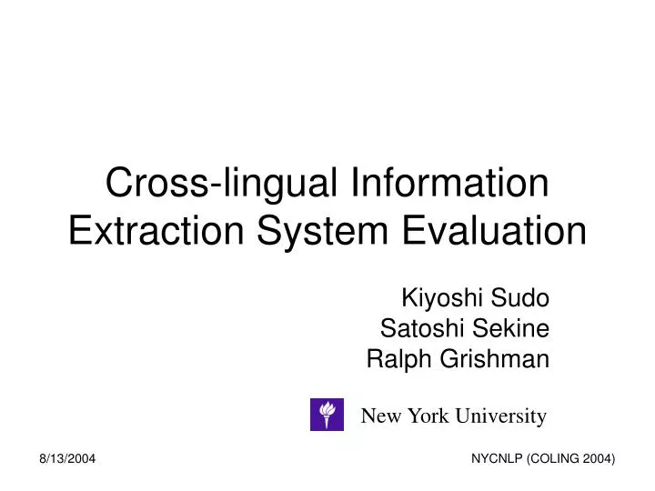 cross lingual information extraction system evaluation