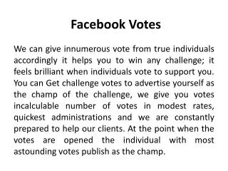 Facebook Votes