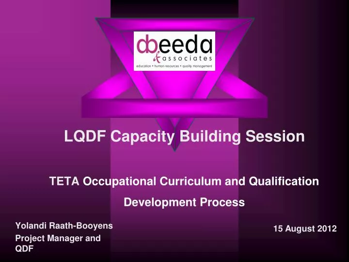 lqdf capacity building session teta occupational curriculum and qualification development process