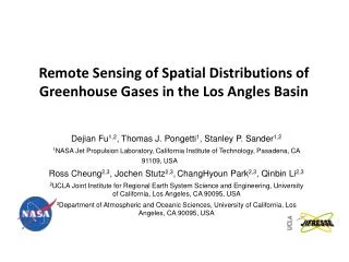 Remote Sensing of Spatial Distributions of Greenhouse Gases in the Los Angles Basin