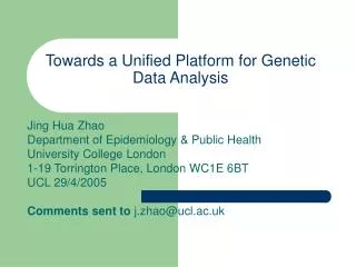Towards a Unified Platform for Genetic Data Analysis