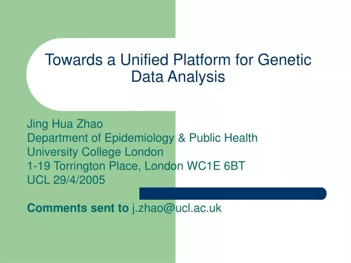 towards a unified platform for genetic data analysis