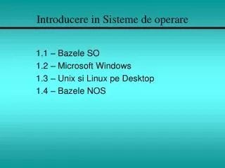 introducere in sisteme de operare