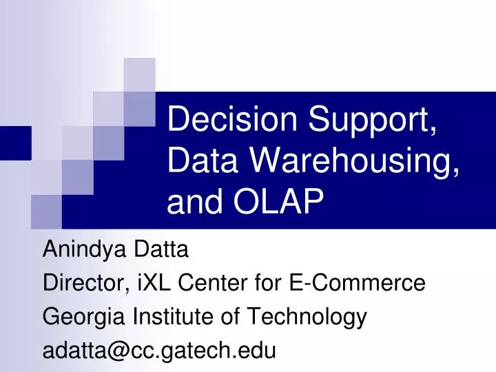 decision support data warehousing and olap