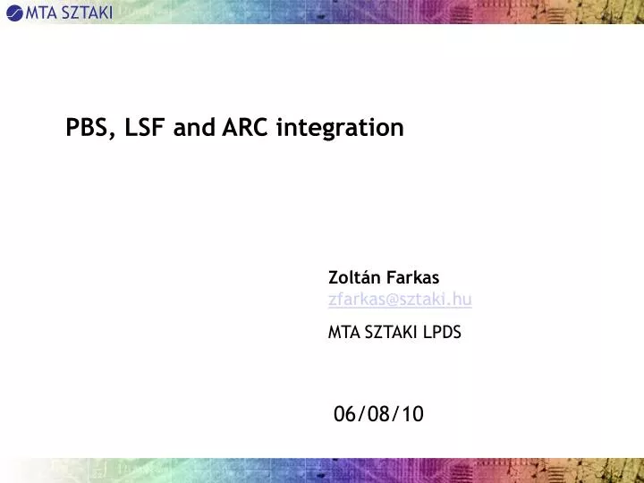 pbs lsf and arc integration