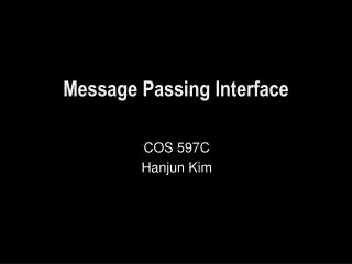 Message Passing Interface