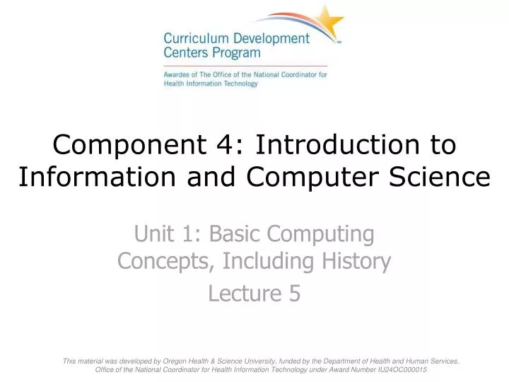 component 4 introduction to information and computer science