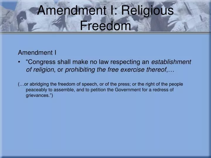 amendment i religious freedom