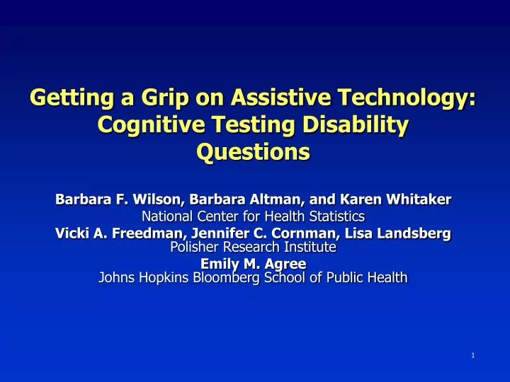 getting a grip on assistive technology cognitive testing disability questions