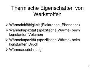 thermische eigenschaften von werkstoffen