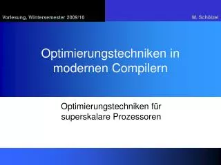 optimierungstechniken in modernen compilern