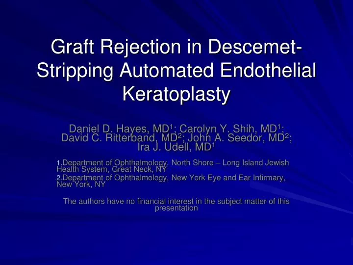 graft rejection in descemet stripping automated endothelial keratoplasty