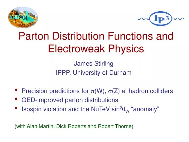 parton distribution functions and electroweak physics