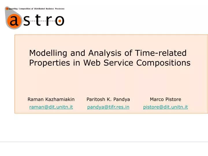 modelling and analysis of time related properties in web service compositions