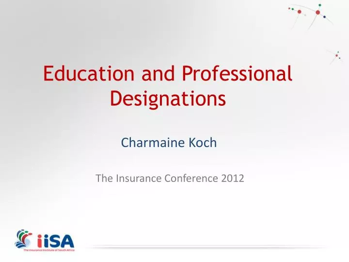 education and professional designations