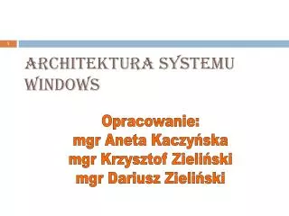 architektura systemu windows