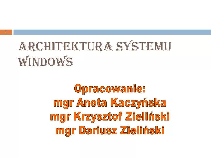 architektura systemu windows