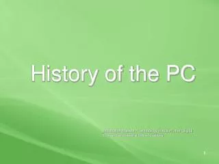 History of the PC