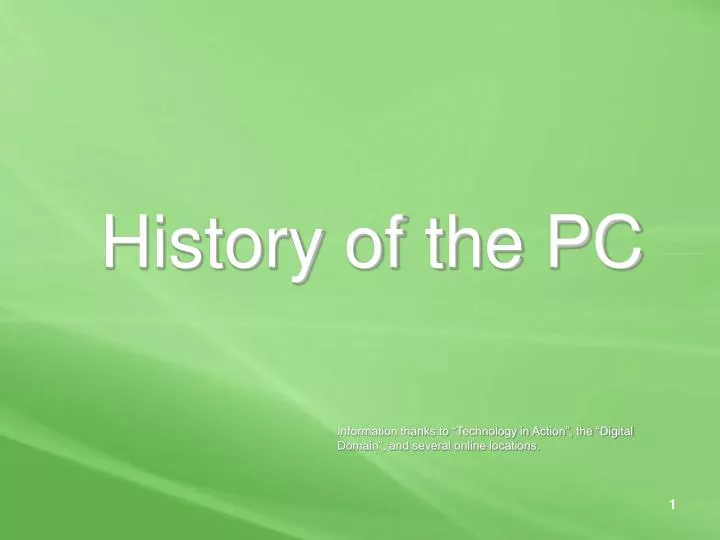 history of the pc