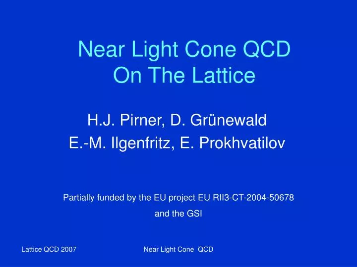 near light cone qcd on the lattice