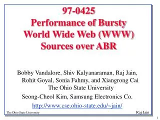 97-0425 Performance of Bursty World Wide Web (WWW) Sources over ABR