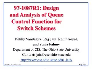 97-1087R1: Design and Analysis of Queue Control Function for Switch Schemes