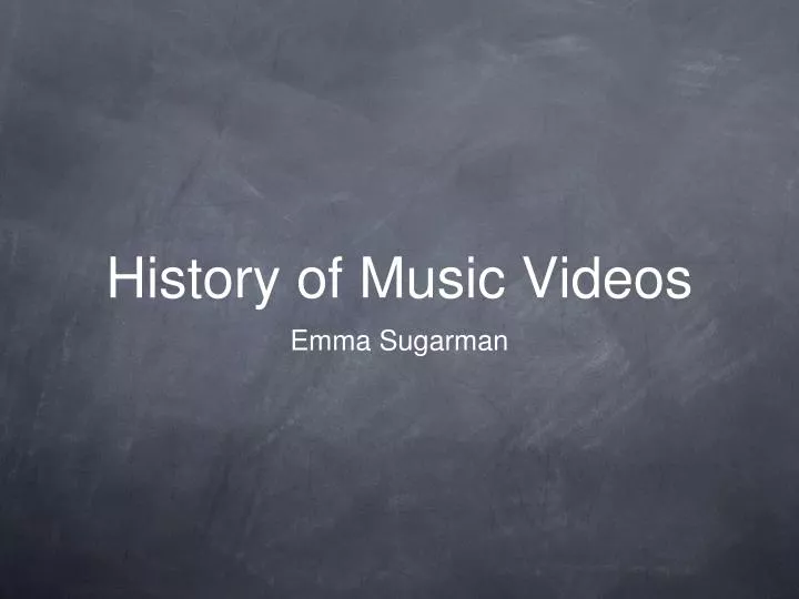 history of music videos
