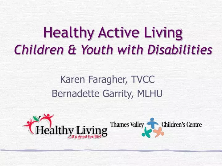 healthy active living children youth with disabilities