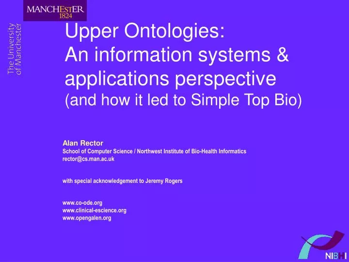 upper ontologies an information systems applications perspective and how it led to simple top bio