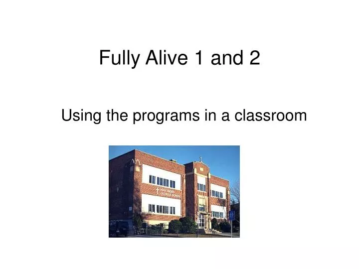 using the programs in a classroom