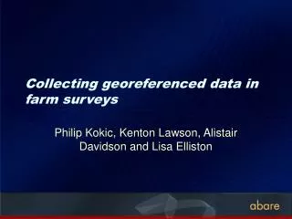 Collecting georeferenced data in farm surveys
