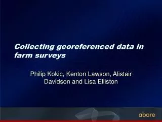 collecting georeferenced data in farm surveys