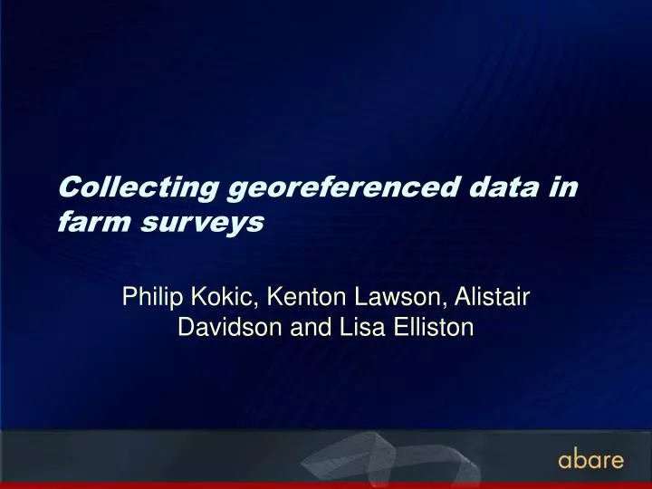 collecting georeferenced data in farm surveys