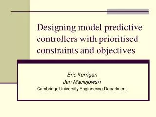 designing model predictive controllers with prioritised constraints and objectives