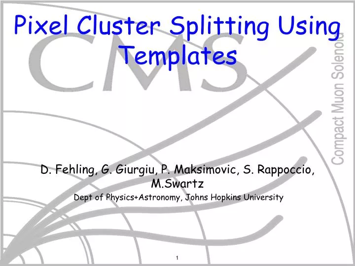pixel cluster splitting using templates
