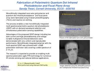 Image obtained using the 320x256 quantum dot multispectral infrared focal plane array