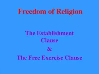 Freedom of Religion