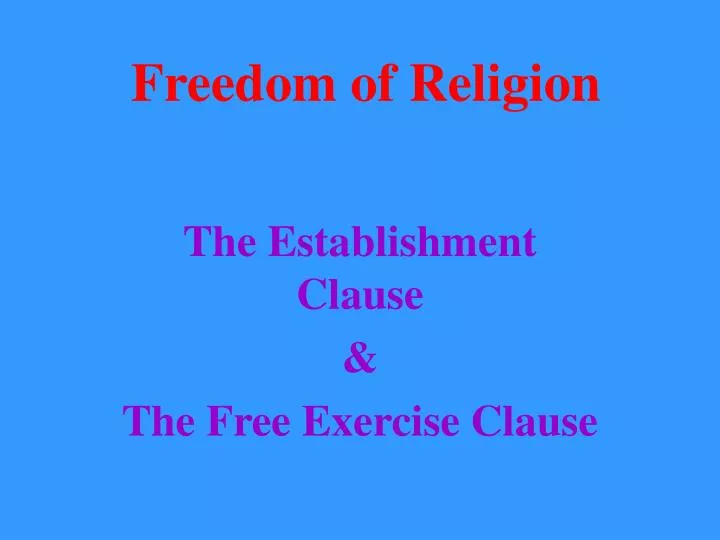 freedom of religion