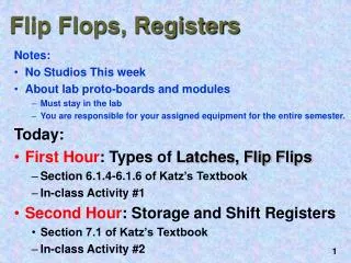 Flip Flops, Registers