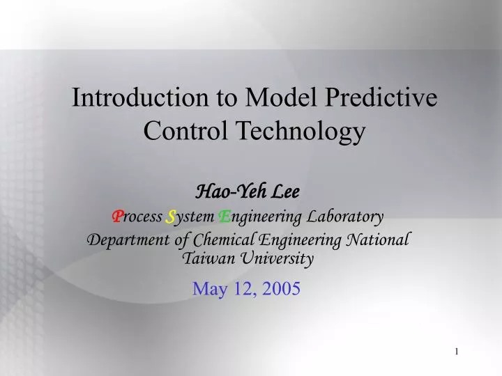 introduction to model predictive control technology
