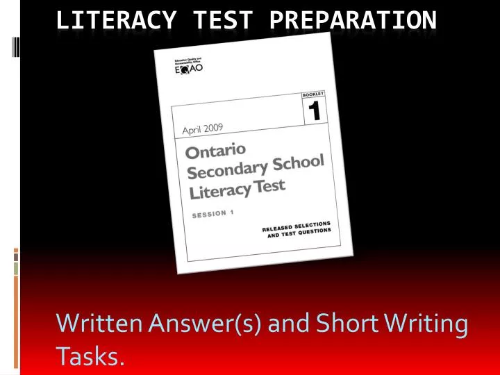 written answer s and short writing tasks
