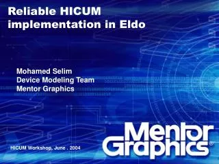 Reliable HICUM implementation in Eldo