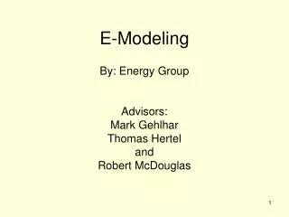 E-Modeling