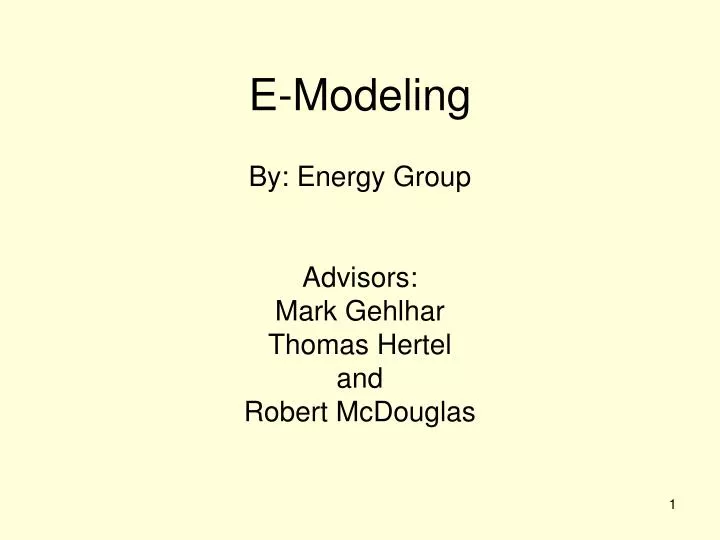 e modeling