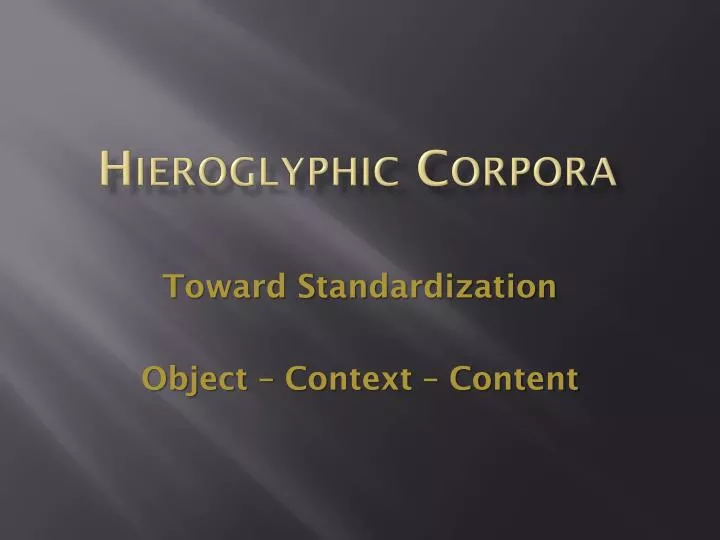 hieroglyphic corpora