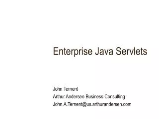 Enterprise Java Servlets