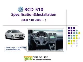 RCD 510 Specification&amp;Installation (RCD 510 2009 ~ )